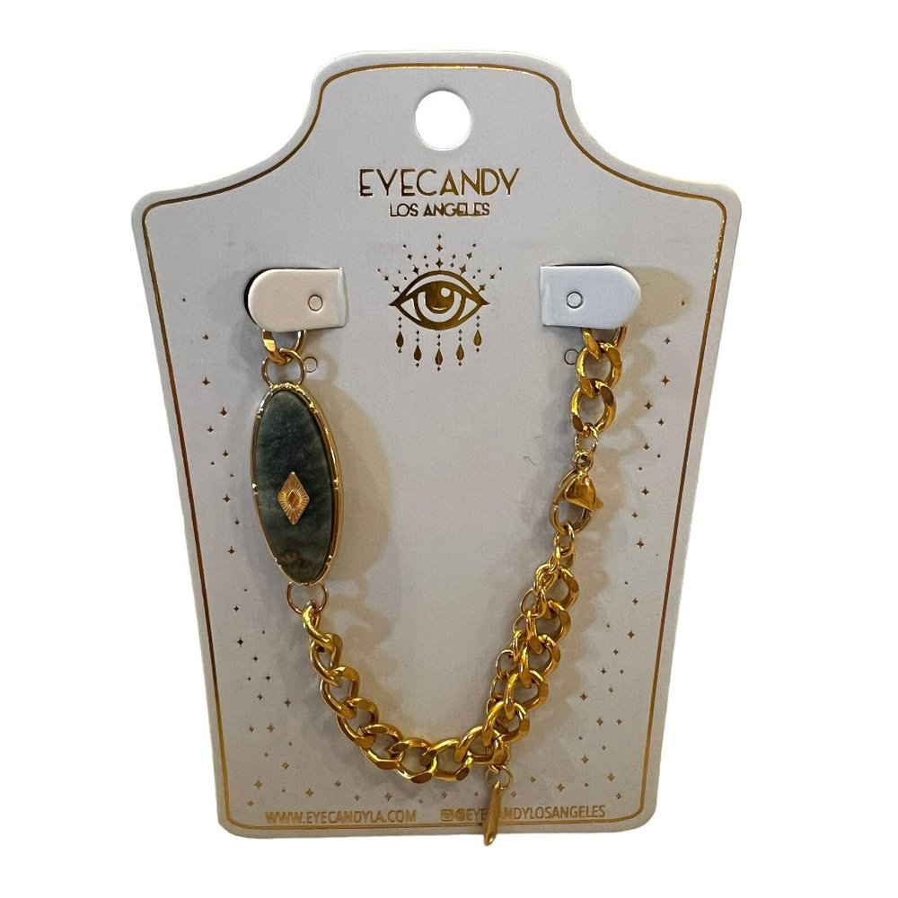 New Eye Candy Los Angeles Gold & Green Granite Bracelet - Picture 3 of 6